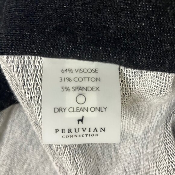 Peruvian Connection Black Open Front Cardigan Jacket Size XL - Picture 6 of 7